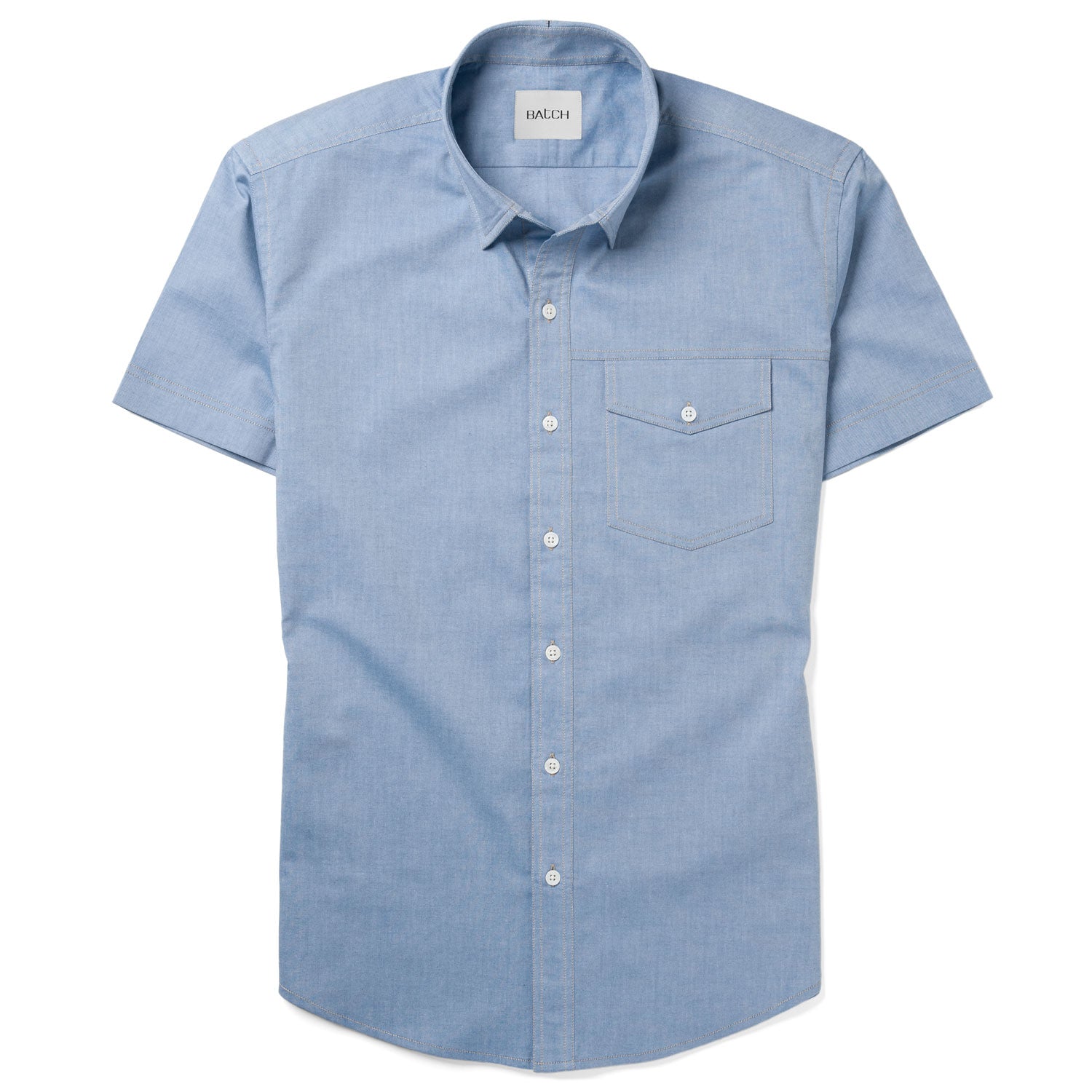 Author Short Sleeve Casual Shirt – Classic Blue Cotton Oxford