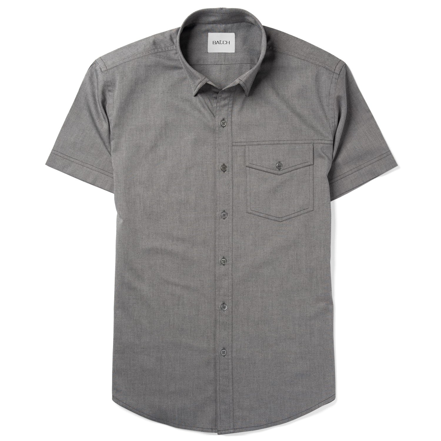 Author Short Sleeve Casual Shirt – Flint Gray Cotton Oxford