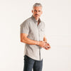 Batch Men's Author Short Sleeve Casual Shirt Aluminum Gray Cotton Oxford Image Standing 