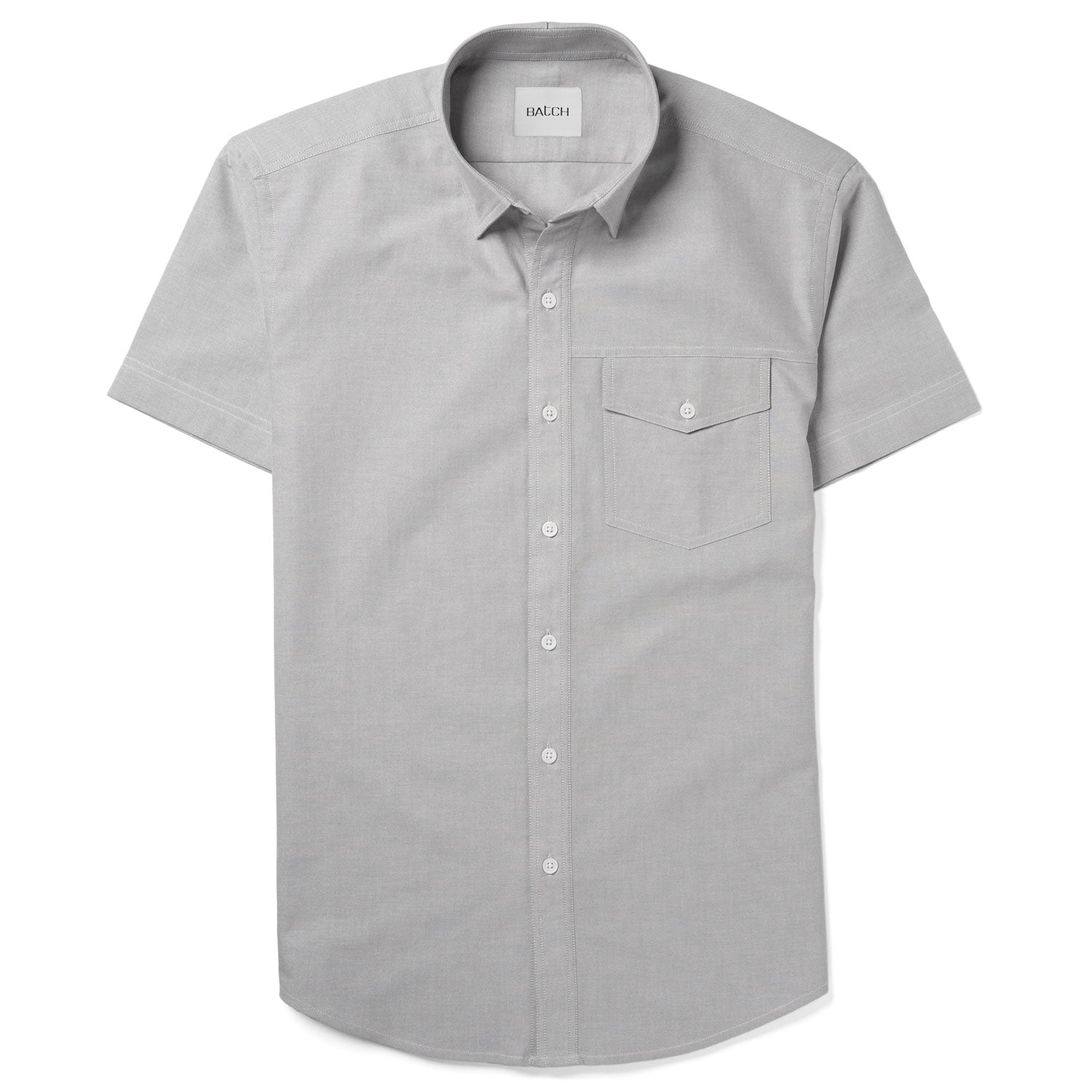 Author Short Sleeve Casual Shirt – Aluminum Gray Cotton Oxford