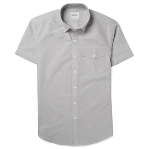 Author Short Sleeve Casual Men's Shirt In Light Gray Oxford Image