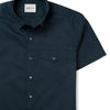Batch Short Sleeve Casual Men's Shirt Author In Dark Navy Cotton Twill Close-up Image of Pocket