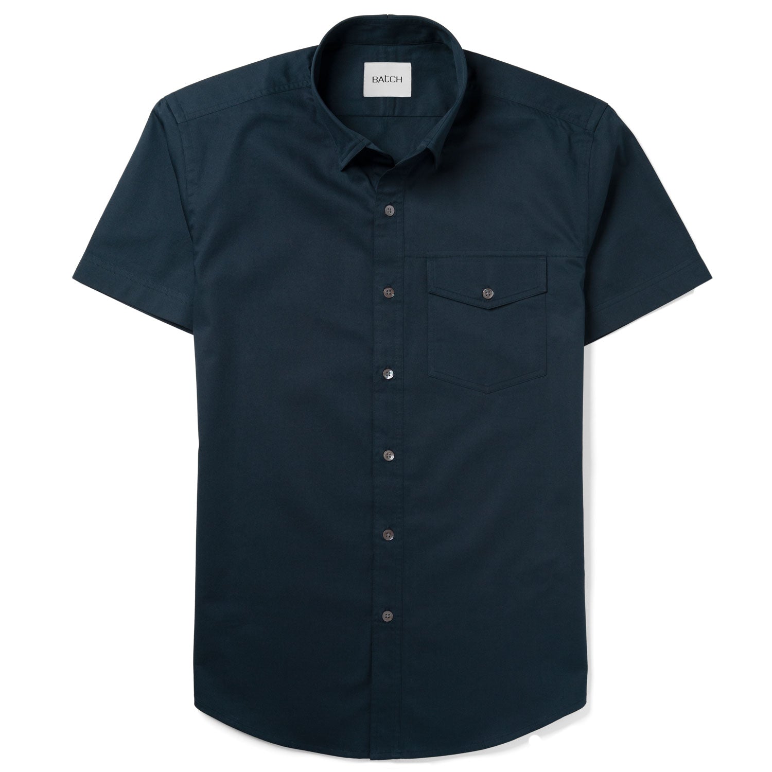 Author Short Sleeve Casual Shirt – Dark Navy Cotton Twill