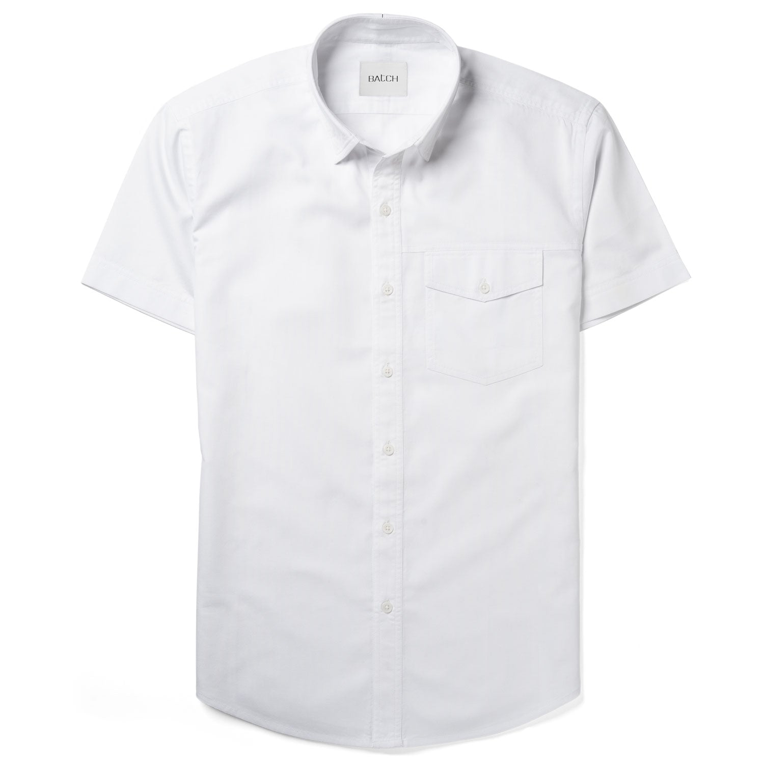 Author Short Sleeve Casual Shirt – Pure White Cotton Oxford