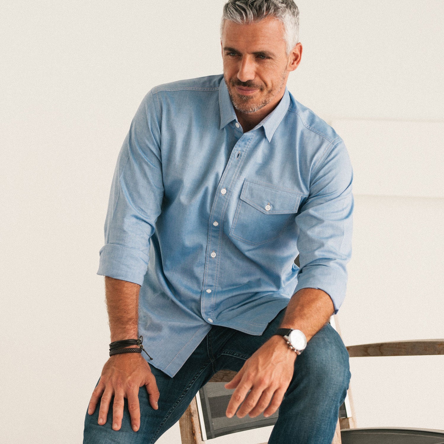 Men's Casual Shirt - Author in Classic Blue Oxford | Batch