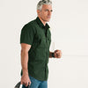 Batch Convoy Short Sleeve Utility Shirt In Forest Green On Body Image
