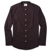 Batch Men's Essential Band Collar WB Casual Shirt - Dark Burgundy Mercerized Cotton Image