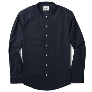 Batch Men's Band Collar WB Essential Casual Men's Shirt in Navy Blue Image