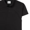 Batch Men's Essential Short Sleeve BDC Polo – Black Cotton Pique Image Close Up