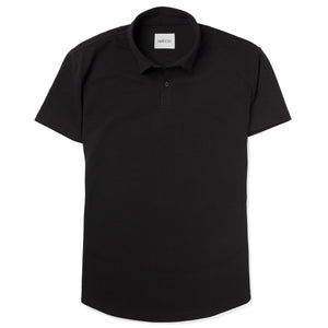 Batch Men's Essential Short Sleeve HBC Polo – Black Cotton Pique Image