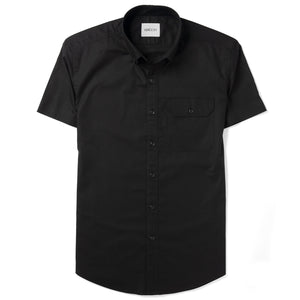 Batch Men's Builder Short Sleeve Casual Shirt Jet Black Cotton Oxford Image