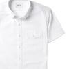 Batch Men's Builder Short Sleeve Casual Shirt Pure White Cotton Oxford Pocket Close up Image