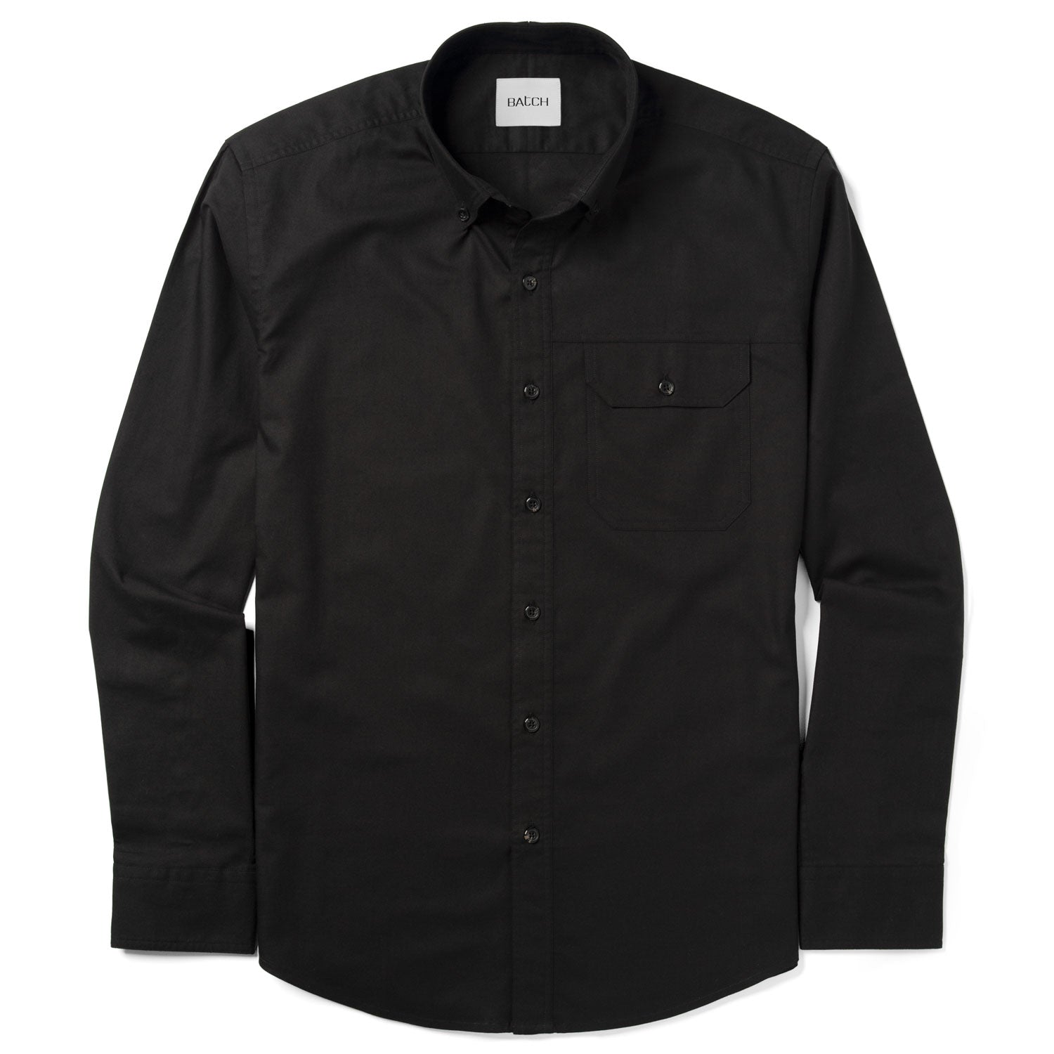 Builder Casual Shirt – Black Cotton Oxford