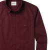 Batch Builder Casual Shirt In Burgundy Cotton Oxford Pocket Close-up