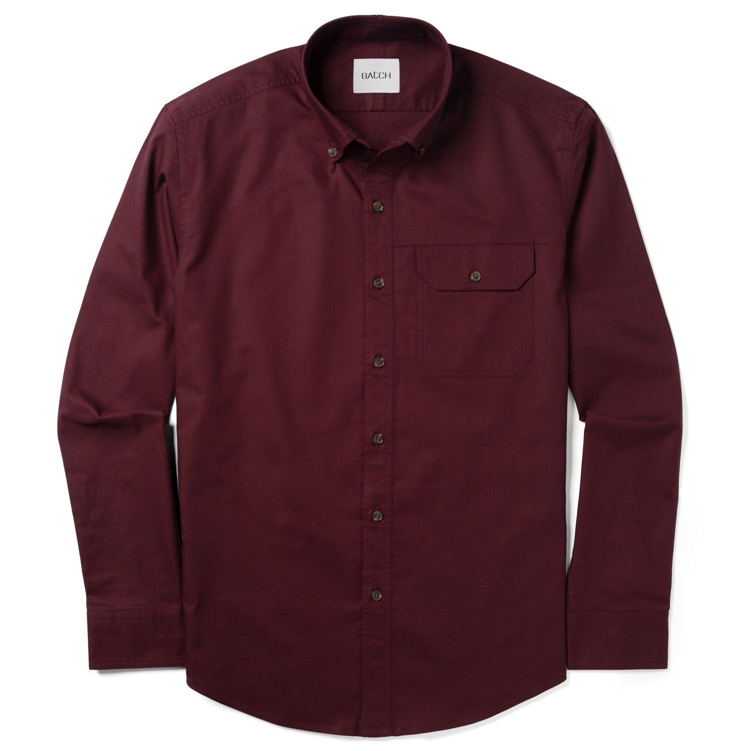 Builder Casual Shirt – Burgundy Cotton Oxford