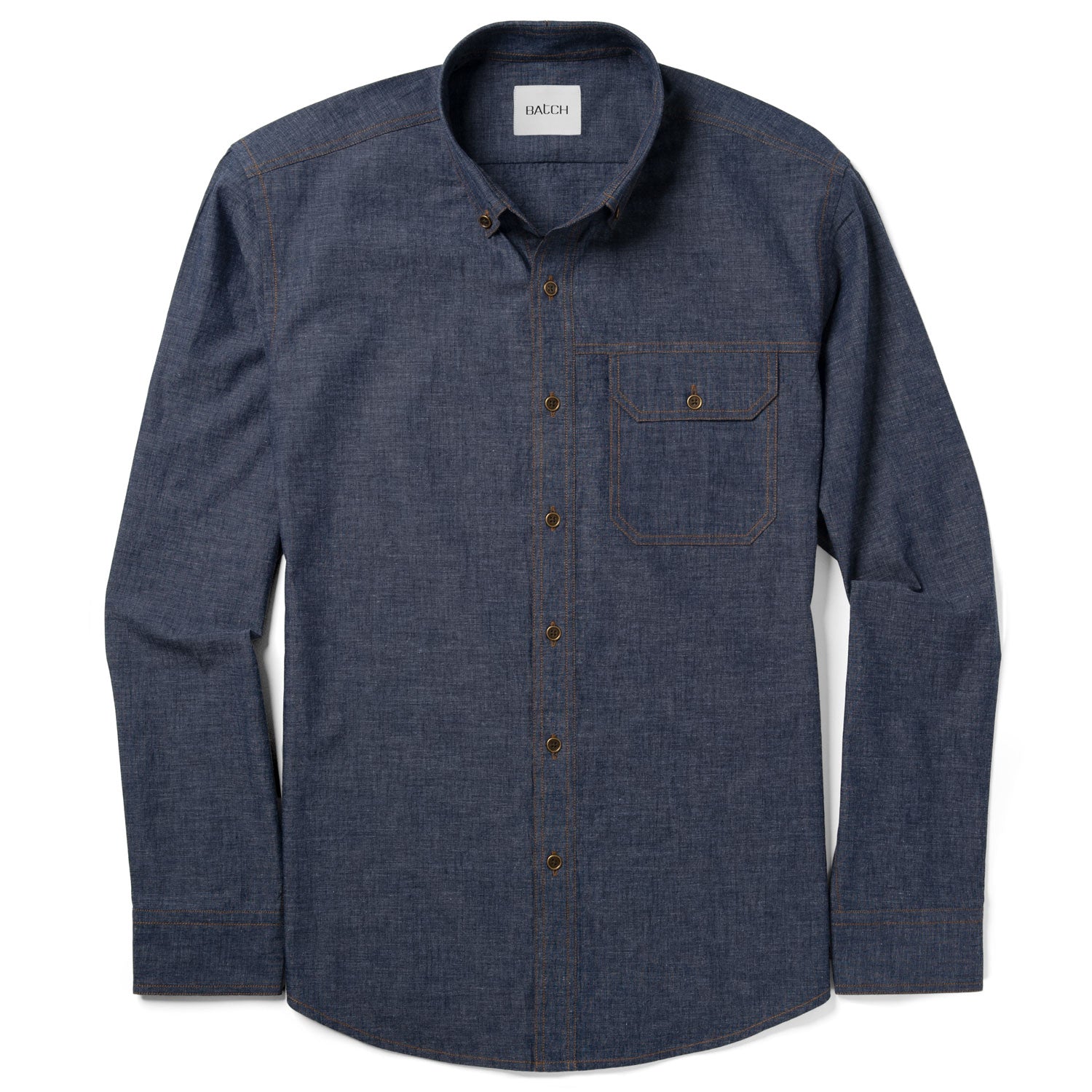 Builder Casual Shirt – Navy Cotton End-on-end