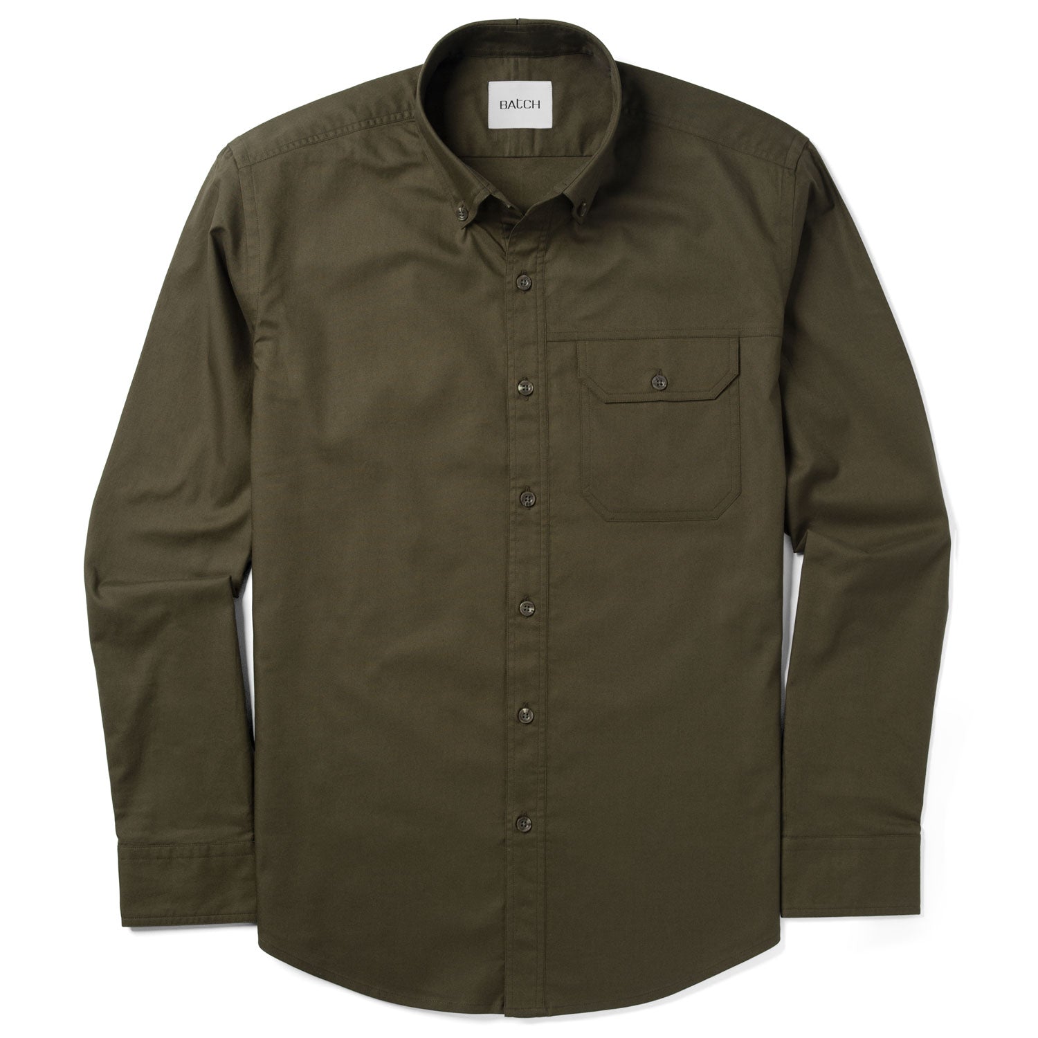 Builder Casual Shirt – Olive Green Cotton Oxford
