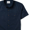 Batch Men's Builder One Pocket Short Sleeve Men's Casual Shirt In Dark Navy Cotton Oxford Pocket Close-Up Image
