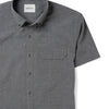 Batch Builder Casual Men's Short Sleeve Shirt In Gray End-on-end Fabric Close-Up Pocket  Image