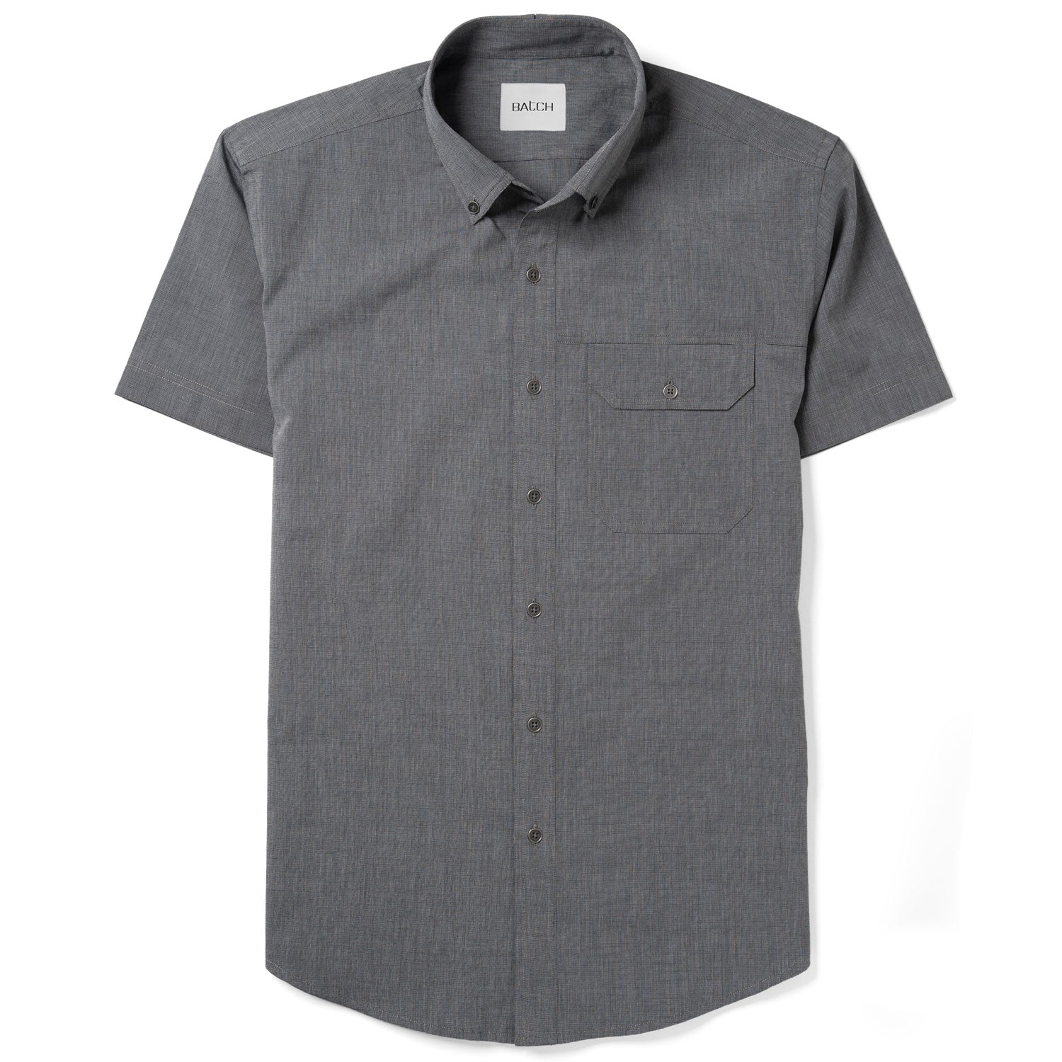 Builder Short Sleeve Casual Shirt – Titanium Gray Cotton End-on-end