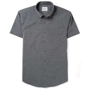 Batch Men's Builder Casual Men's Short Sleeve Shirt In Gray End-on-end Fabric Image