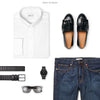 Essential Button Down Collar Men's Casual Shirt In Pure White Ways To Wear With Dark Denim