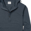Batch Men's City Hoodie Navy Melange Cotton French Terry On Body Close Up  Image