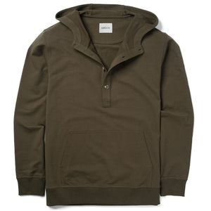 Batch Men's City Hoodie Olive Green Cotton French Terry Image