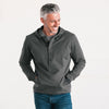 Batch Men's City Hoodie Graphite Gray Cotton French Terry Standing On Body with Pockets on Body Standing with Hood Image