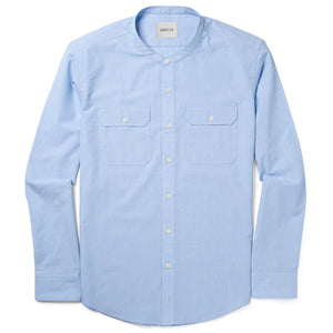 Batch Men's Constructor Band Collar Utility Shirt Clean Blue End-on-end Image