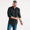 Batch Men's Constructor Knit Utility Shirt Black Cotton Jersey Image on Body Standing