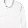 Constructor Polo Shirt – Pure White Cotton Jersey Pocket Close Up Image