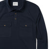 Batch Men's Constructor Polo Shirt Navy Cotton Jersey Pocket Close Up Image