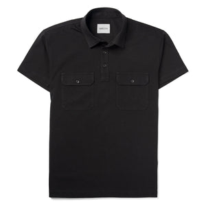 Batch Men's Constructor Short Sleeve Polo Shirt – Black Cotton Jersey Image