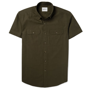 Batch Men's Constructor Short Sleeve Utility Shirt – Olive Green End-on-end Image