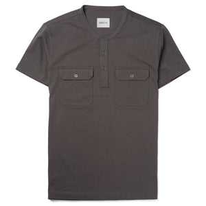 Batch Men's Constructor Short Sleeve Henley Shirt – Slate Gray Cotton Jersey Image