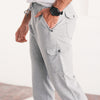 Batch Men's Constructor Joggers Granite Gray Cotton French Terry Image Side View On Body Close Up