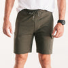 Batch Men's Constructor Short - Olive Green French Terry Image Front On Body Standing