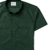 Batch Convoy Short Sleeve Utility Shirt In Forest Green Flat Garment Close-Up Image