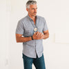 Batch Constructor Short Sleeve Shirt in Navy Micro Check On Body Image