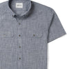 Batch Constructor Short Sleeve Shirt in Navy Micro Check Close-up Image