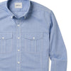 Batch Men's Editor Two Pocket Men's Utility Shirt In Classic Blue Cotton Oxford On Body Image Pocket