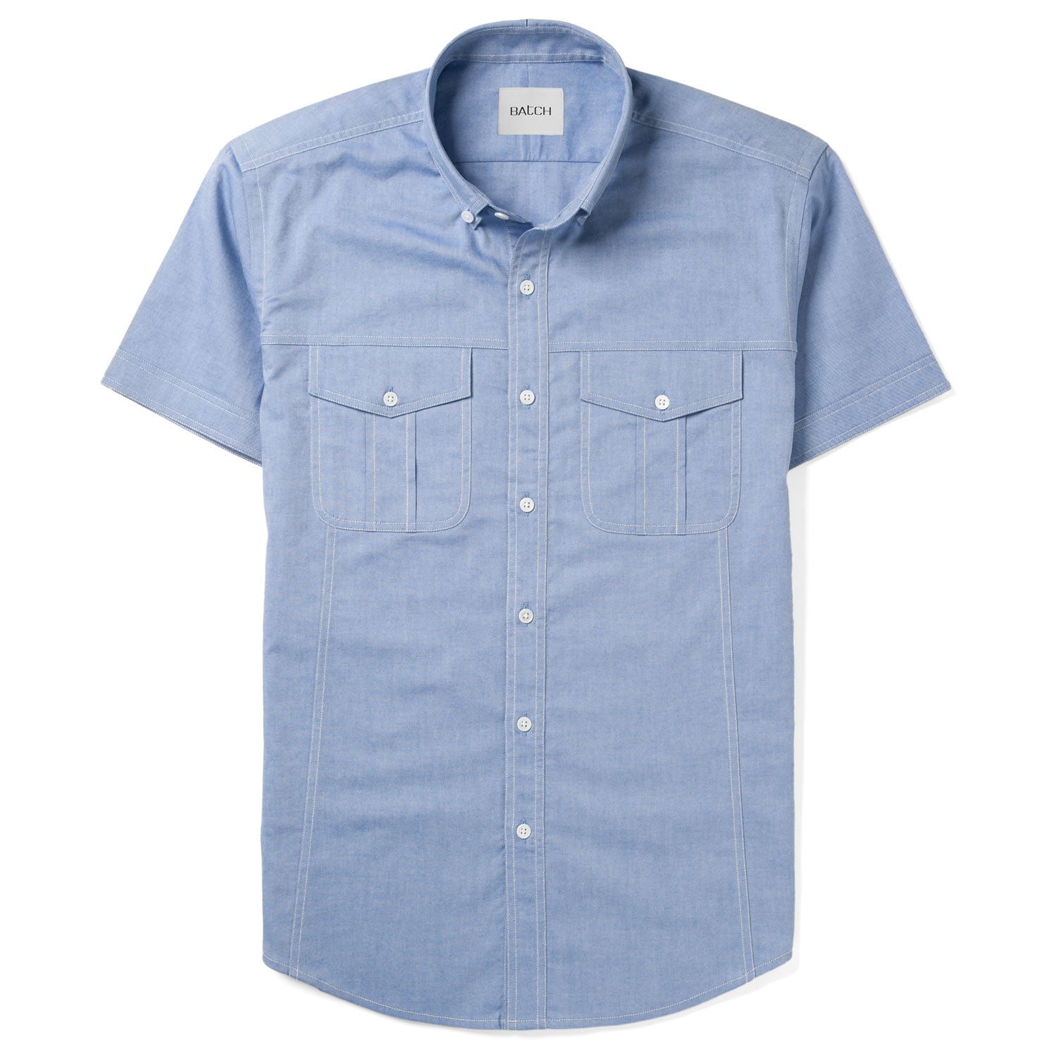 Editor Short Sleeve Utility Shirt – Classic Blue Oxford