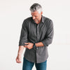 Batch Men's Essential T-Shirt Shirt - Slate Gray Cotton Jersey Image On Body Standing