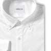 Essential One Pocket Button Down Collar Men's Casual Shirt In Pure White Wrinkle Defiant Cotton Twill Close-Up