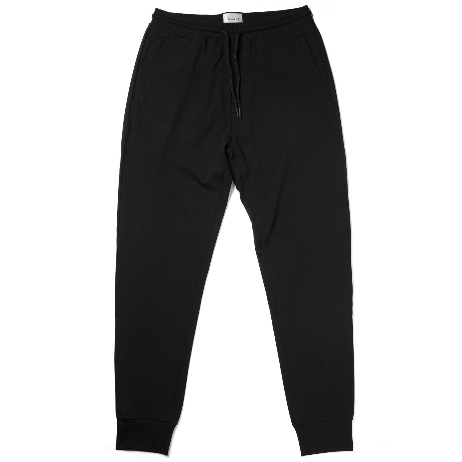 Men's Essential Joggers – Black Tech 4W Stretch Interlock