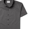 Batch Men's Essential Casual Short Sleeve Shirt - Slate Gray Cotton Twill Image Close Up
