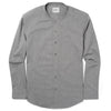 Batch Men's Essential Band Collar Button Down Shirt - Flint Gray Cotton Oxford Image