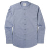 Batch Men's Essential Band Collar Button Down Shirt - Navy Cotton Oxford Image