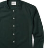 Batch Men's Band Collar WB Shirt In Evergreen Stretch Poplin Close-Up Image